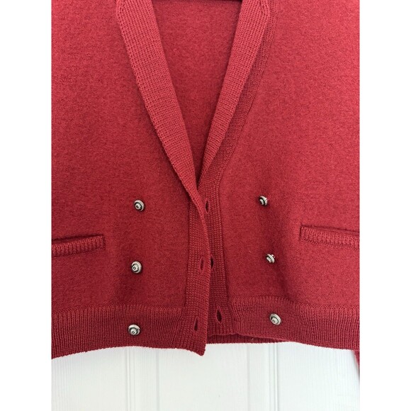 VTG Deans Of Scotland Women’s Mahogany Brown Medium Boiled Wool Cardigan - Picture 5 of 10